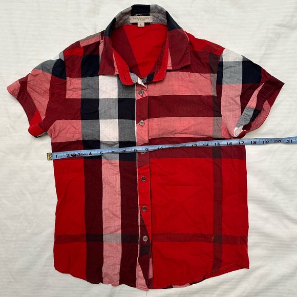 Burberry red women shirt US size 4petite - Picture 8 of 16